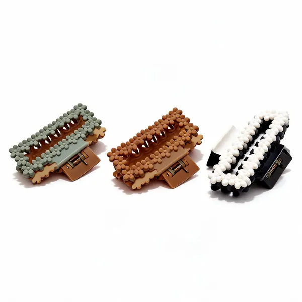 White_And_Grey_Beaded_Hair_Claw_Clips_Set_for_Women_Pack_Of_3