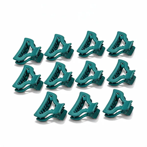 Teal_Plastic_Hair_Claw_Clip_Pack_Of_11