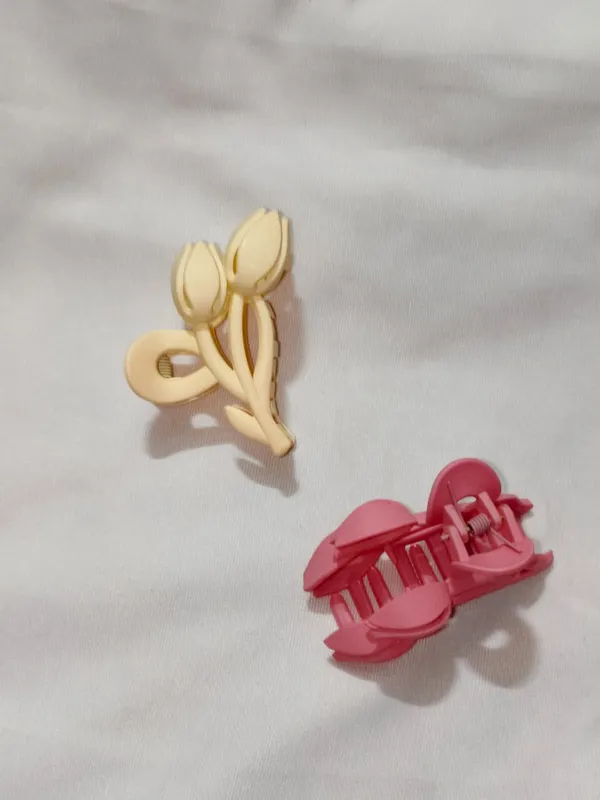 Pink_And_Yellow_Tulip_Hair_Claw_Clips_Pack_Of_4