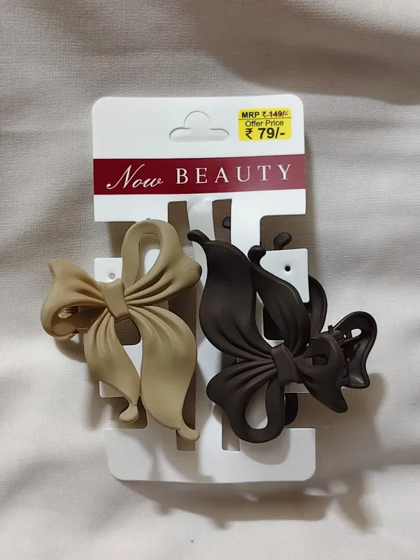 Beige_And_Black_Bow_Hair_Claw_Clips_Pack_Of_3