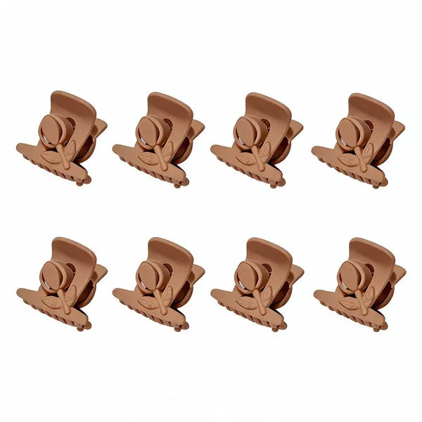 Brown_Claw_Hair_Clip_for_Women_Pack_Of_8