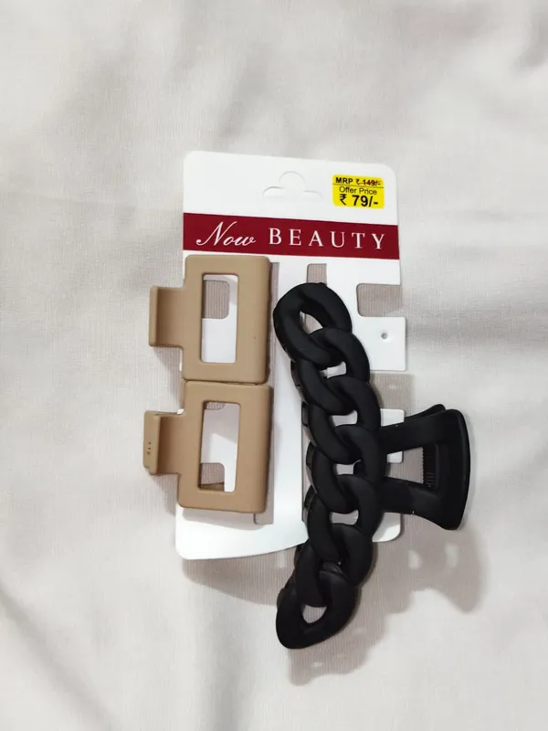 Black_And_Beige_Hair_Claw_Clips_Set_Pack_Of_3