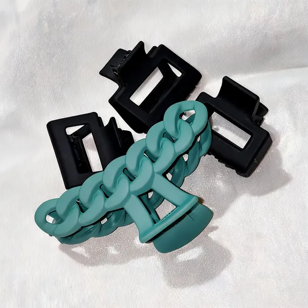 Teal_And_Black_Hair_Claw_Clips_Set_for_Women_Pack_Of_3