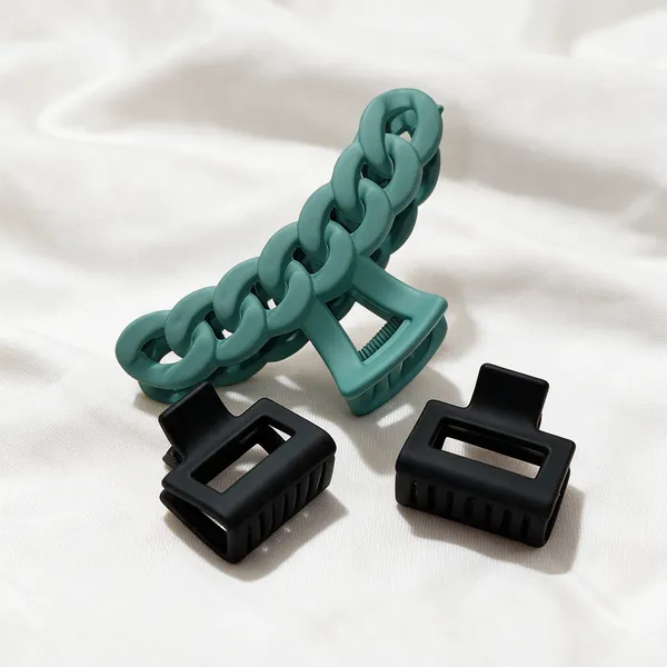 Teal_And_Black_Hair_Claw_Clips_Set_for_Women_Pack_Of_3