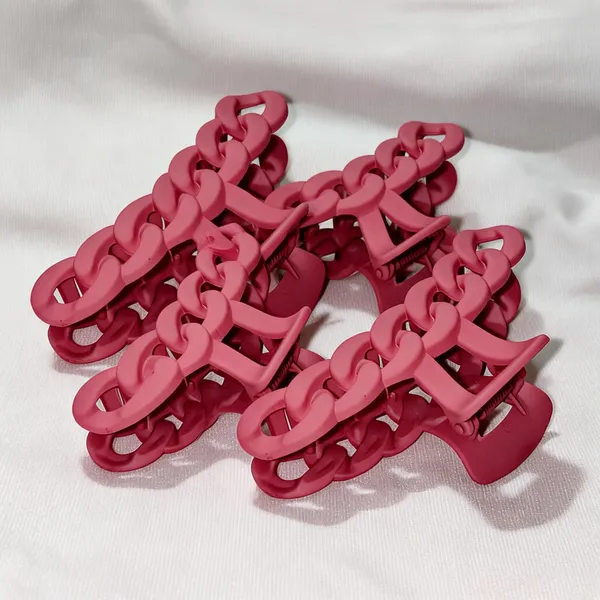 Pink_Plastic_Hair_Claw_Clips_Set_Pack_Of_4