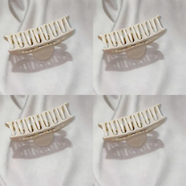 Cream_Curved_Claw_Hair_Clip_Pack_Of_4