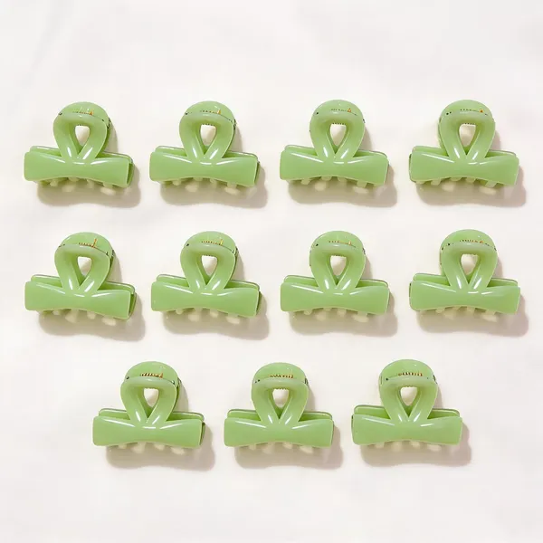 Green_Plastic_Hair_Claw_Clip_for_Women_Pack_Of_11
