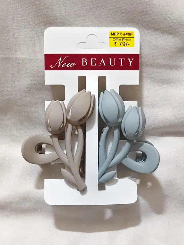 Blue_And_Beige_Floral_Hair_Claw_Clips_Set_Pack_Of_3