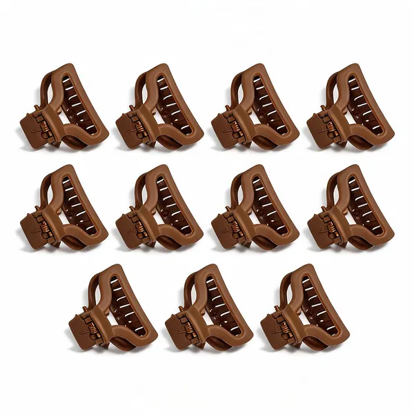 Brown_Plastic_Claw_Hair_Clip_Pack_Of_11