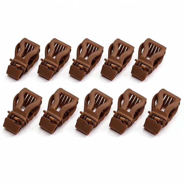 Brown_Plastic_Claw_Hair_Clip_Pack_Of_11