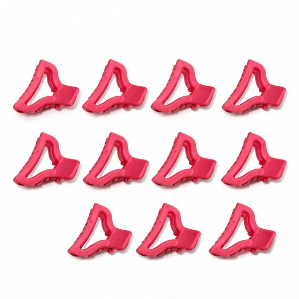 Pink_Plastic_Triangular_Hair_Clip_Pack_Of_11
