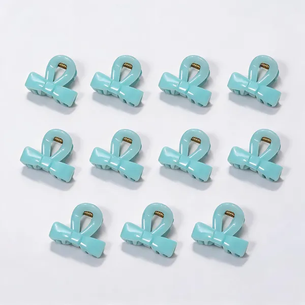 Mint_Bow_Hair_Clip_Pack_Of_11