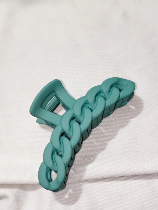 Teal_Chain_Design_Hair_Claw_Clip_Pack_Of_4