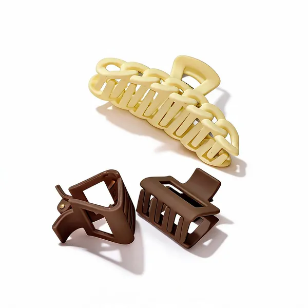 Cream_And_Brown_Claw_Hair_Clips_for_Women_Pack_Of_3