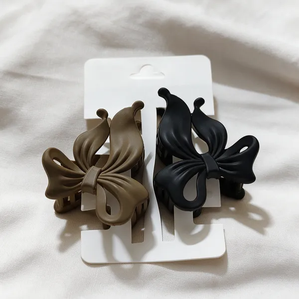 Black_And_Brown_Bow_Hair_Clips_Set_Pack_Of_3