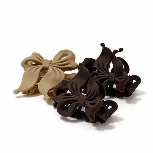 Beige_And_Black_Bow_Hair_Claw_Clips_Pack_Of_3