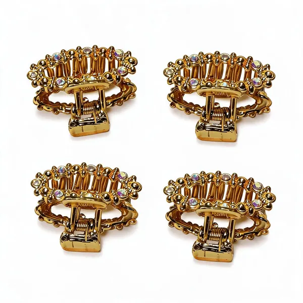 Gold_Tone_Rhinestone_Hair_Claw_Clip_for_Women_Pack_Of_4