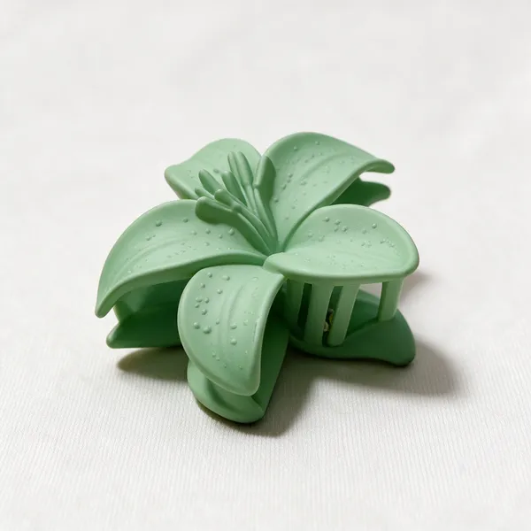 Green_And_Cream_Flower_Hair_Accessories_Pack_Of_4
