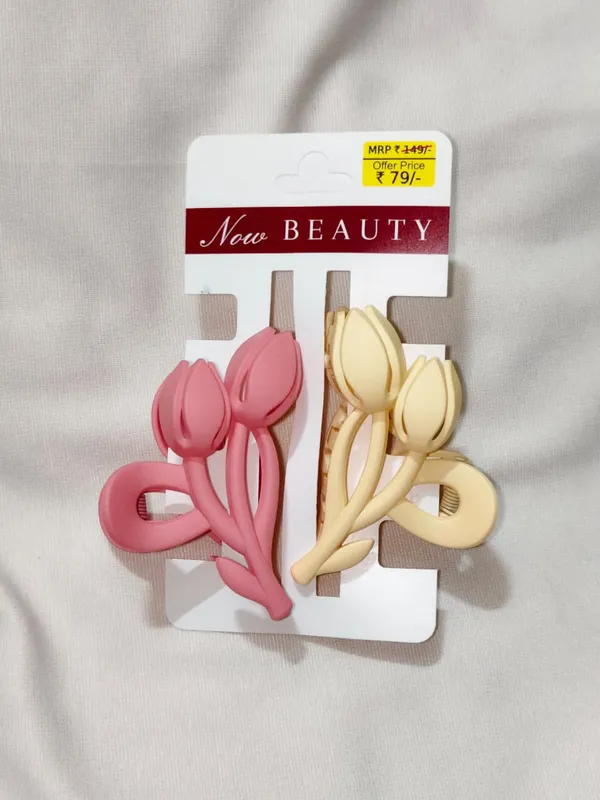 Pink_And_Yellow_Tulip_Hair_Claw_Clips_Pack_Of_4