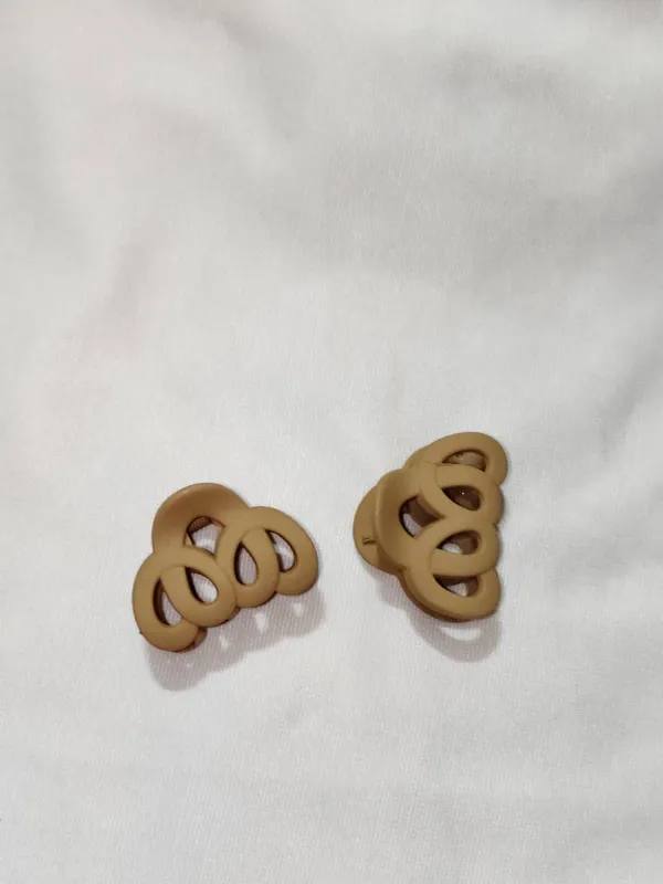 Brown_Loop_Design_Hair_Claw_Clips_Set_Pack_Of_9