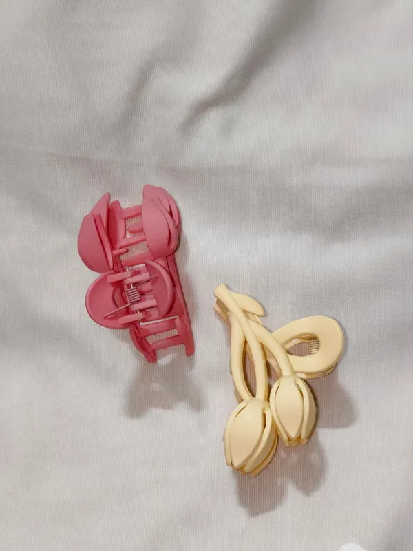 Pink_And_Yellow_Tulip_Hair_Claw_Clips_Pack_Of_4