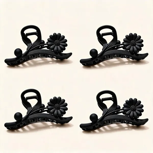 Black_Floral_Hair_Claw_Clip_Pack_Of_4