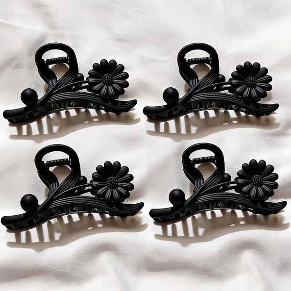 Black_Floral_Hair_Claw_Clip_Pack_Of_4
