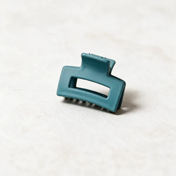 Teal_Plastic_Rectangular_Hair_Claw_Clip_Pack_Of_11