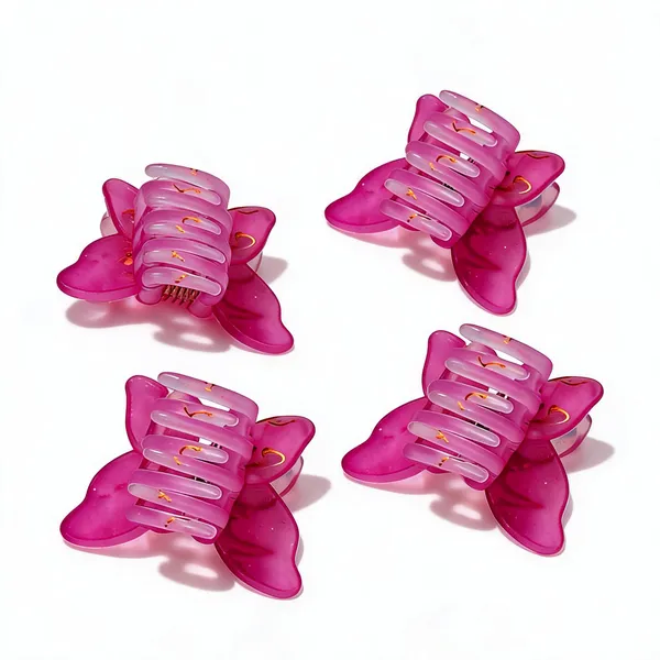 Pink_Plastic_Hair_Claw_Clip_for_Women_Pack_Of_4