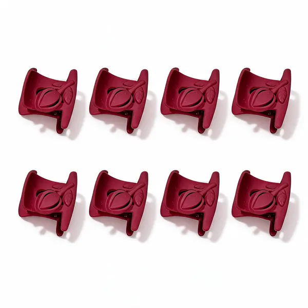 Maroon_Floral_Hair_Claw_Clip_for_Women_Pack_Of_8