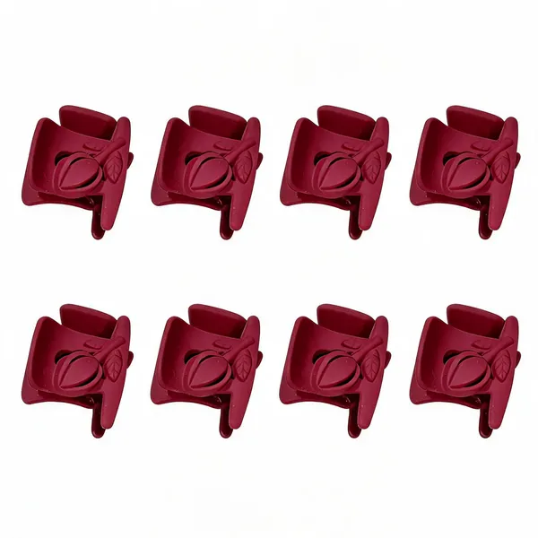 Maroon_Floral_Hair_Claw_Clip_for_Women_Pack_Of_8