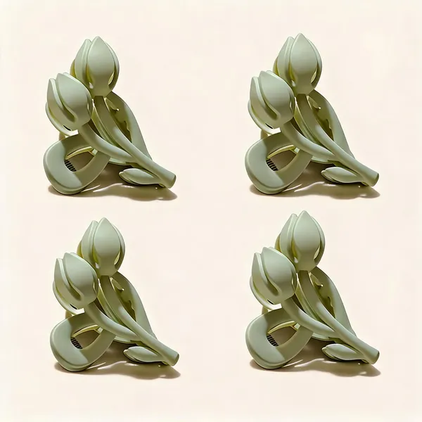 Light_Green_Floral_Hair_Clip_for_Women_Pack_Of_4