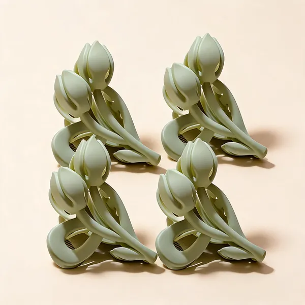 Light_Green_Floral_Hair_Clip_for_Women_Pack_Of_4