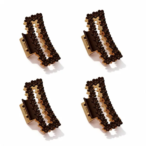 Brown_Beaded_Decorative_Hair_Claw_Clip_Pack_Of_4