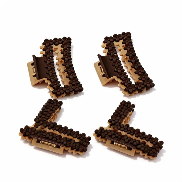 Brown_Beaded_Decorative_Hair_Claw_Clip_Pack_Of_4