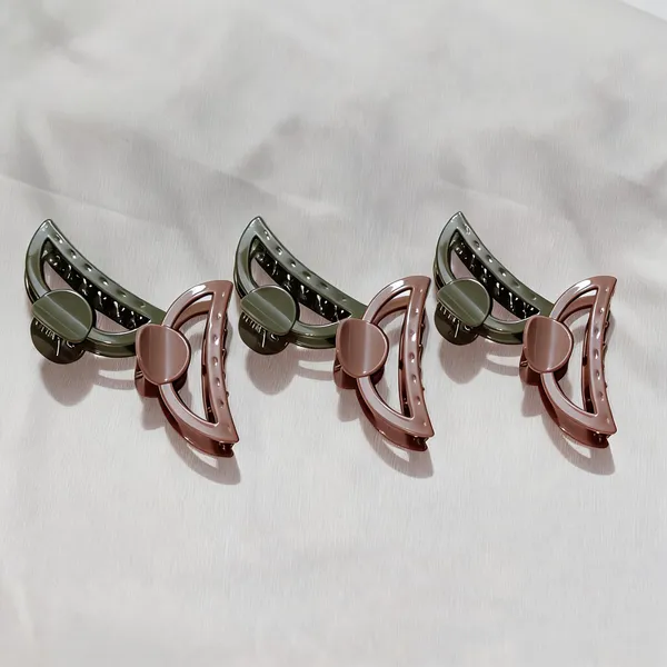 Green_And_Pink_Curved_Claw_Hair_Clips_Set_Pack_Of_3