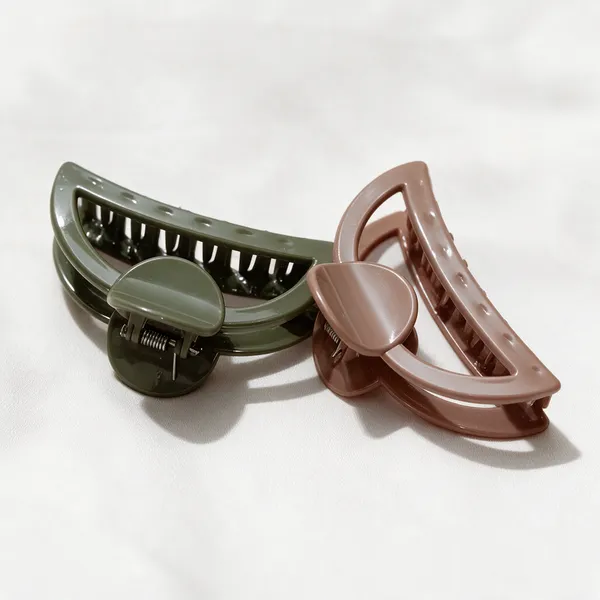 Green_And_Pink_Curved_Claw_Hair_Clips_Set_Pack_Of_3