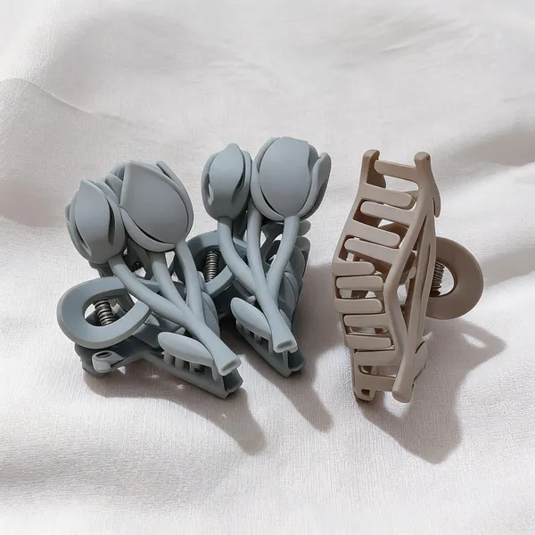 Pastel_Floral_And_Slotted_Hair_Claw_Clips_Set_Pack_Of_3