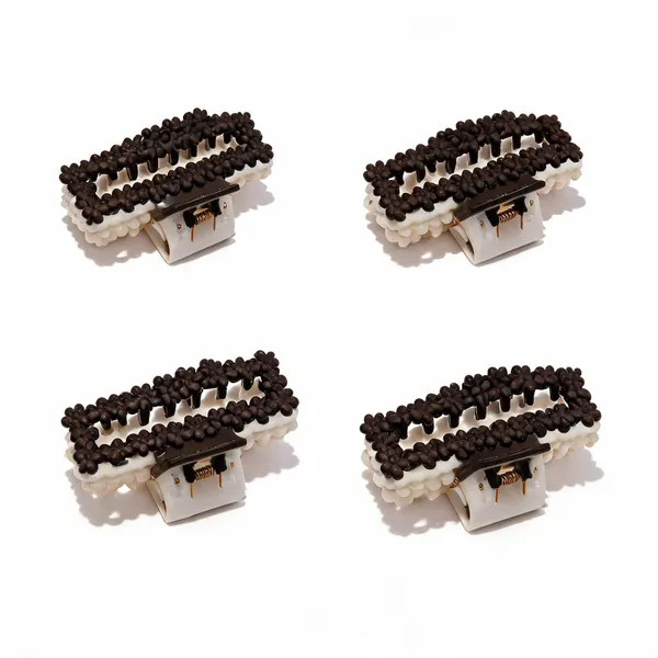 Brown_Beaded_Rectangular_Hair_Claw_Clip_for_Women_Pack_Of_4