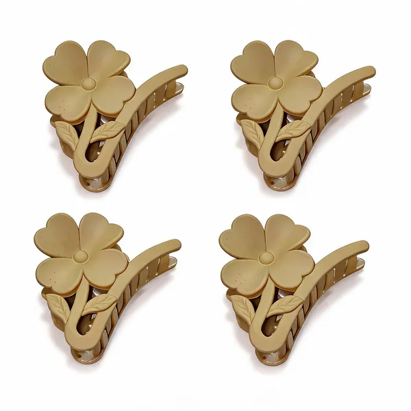 Beige_Floral_Hair_Claw_Clip_Pack_Of_4