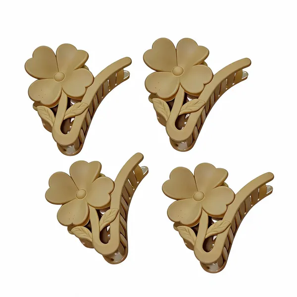 Beige_Floral_Hair_Claw_Clip_Pack_Of_4
