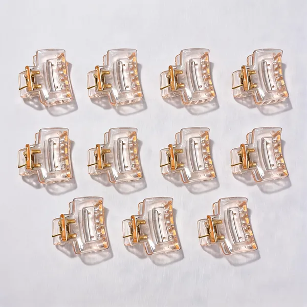 Transparent_Gold_Tone_Hair_Claw_Clip_Pack_Of_11