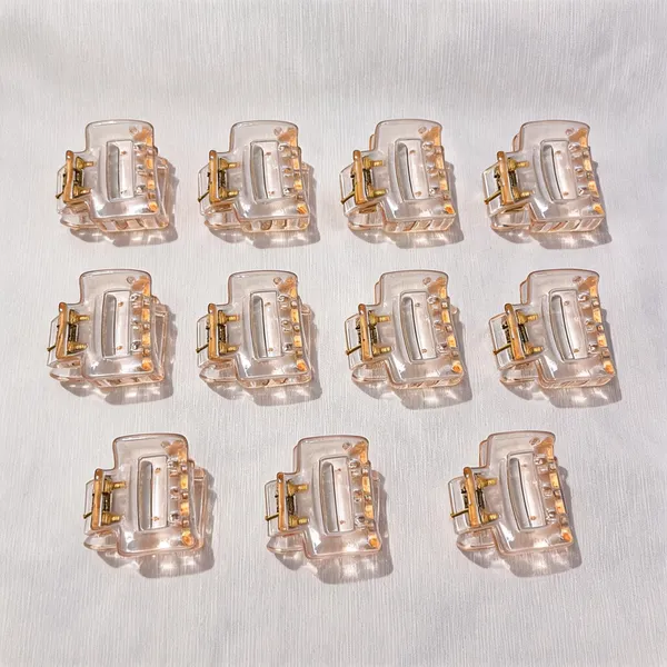 Transparent_Gold_Tone_Hair_Claw_Clip_Pack_Of_11