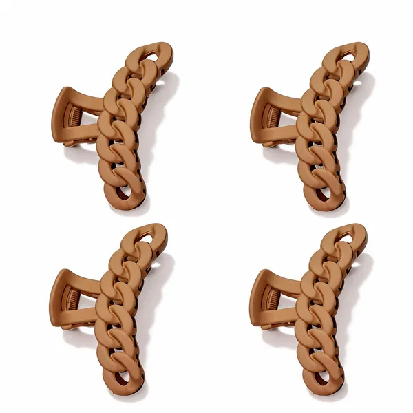 Tan_Braided_Chain_Hair_Claw_Clip_Pack_Of_4