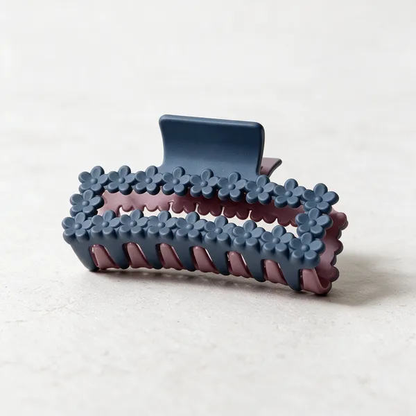 Blue_Floral_Embellished_Hair_Claw_Clip_Pack_Of_4