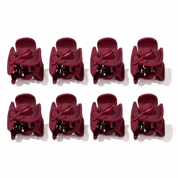 Maroon_Plastic_Hair_Claw_Clip_Pack_Of_8