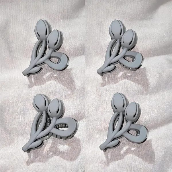 Grey_Floral_Hair_Claw_Clip_for_Women_Pack_Of_4