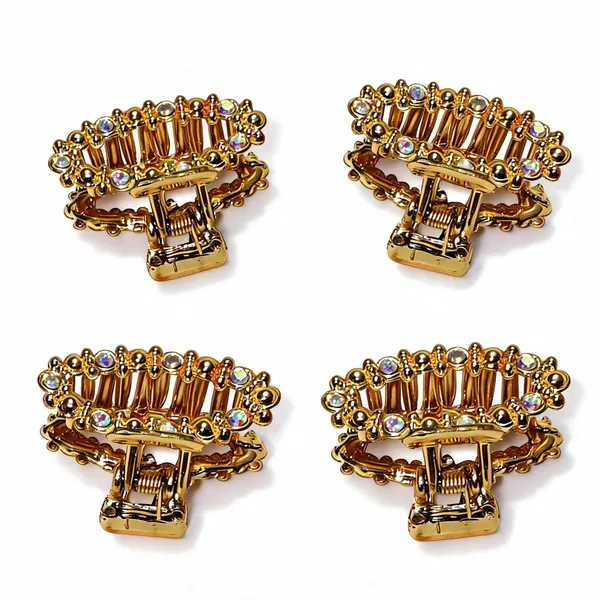 Gold_Tone_Embellished_Hair_Claw_Clip_Pack_Of_4