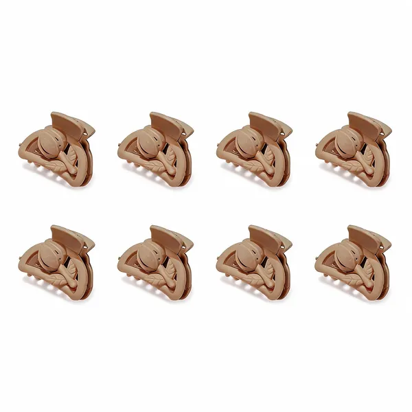 Beige_Claw_Hair_Clip_Pack_Of_8