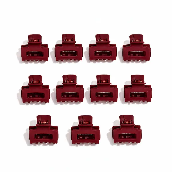 Burgundy_Rectangular_Hair_Claw_Clip_for_Women_Pack_Of_11